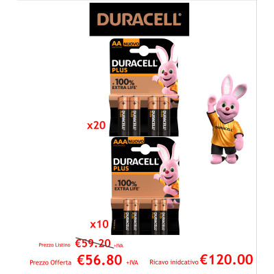 OFFERTA DURACELL 100 SOTTOCOSTO